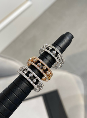 V金镂空戒指女露珠戒指轻奢小众设计感高级感指环送女友礼物