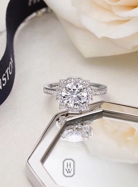 高级感订婚钻石戒指HW同款1克拉