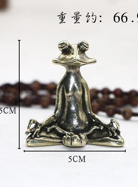 复古铜器纯铜香托青蛙香插摆件黄铜仿古实心铜办公书桌桌面