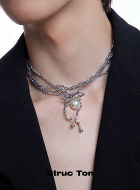 Structon原创设计串珠蝴蝶结项链