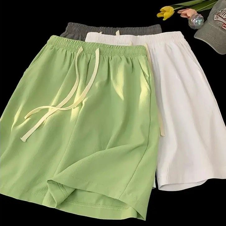 冰丝短裤男女夏季2024新款情侣装休闲宽松a字阔腿透气运动五分裤,淘宝优惠券,粉丝福利购,淘宝优惠卷