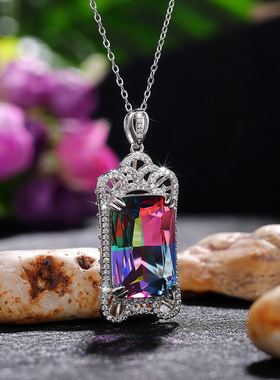 Retro High-grade Pendant Large Gradient Color Necklace