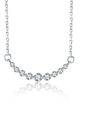Necklace Simple Sparkling Diamond Smile Necklace Curved