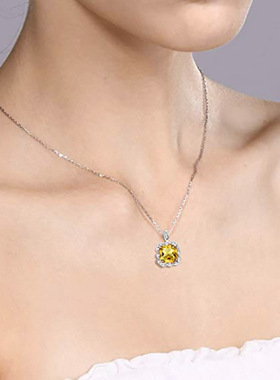 French Sugar Pendant Imitation Tourmaline Necklace Simple