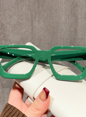 日系Moleubak质感厚边方框眼镜架装饰街头穿搭平光镜欧美可配