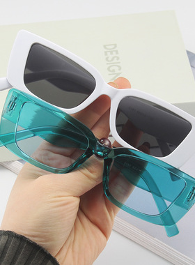 日系moleubak新款时尚小框太阳镜女果冻色海洋片个性墨镜男眼镜