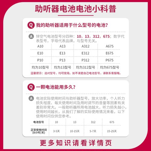 助听器专用电池A10A13A312A675峰力西门子通用纽扣电子 - 图2