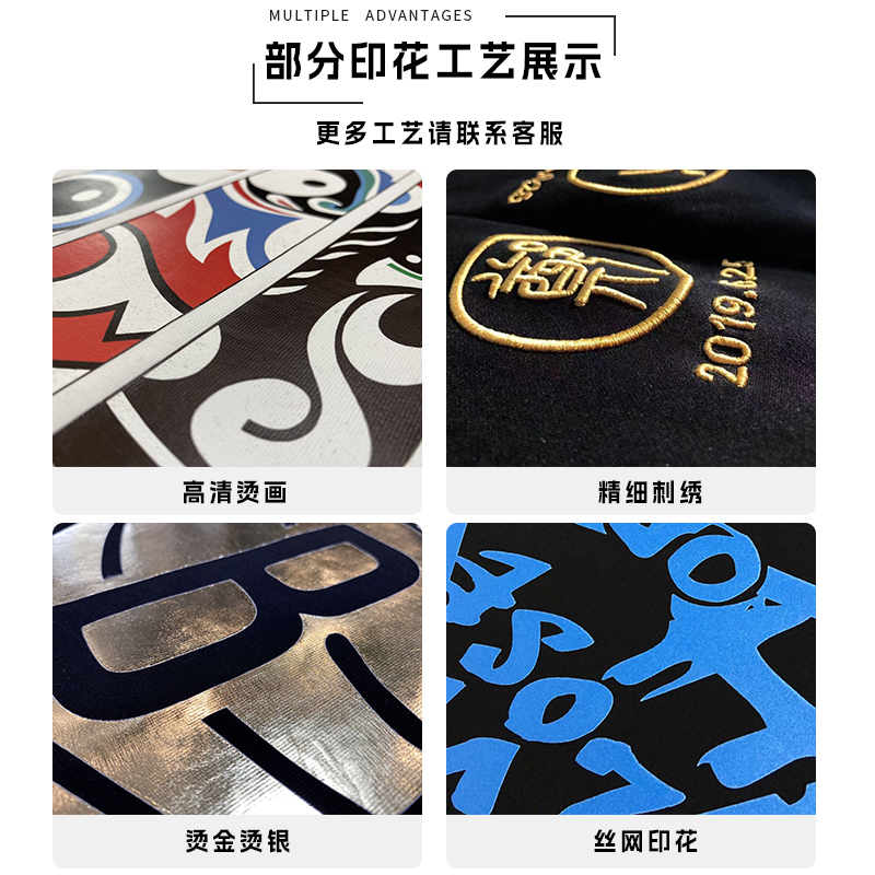 纯棉t恤定制印字图LOGO班服订做团队短袖工作服刺绣广告文化衫diy-图2