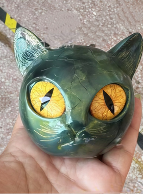 黑猫石雕摆件万圣节装饰