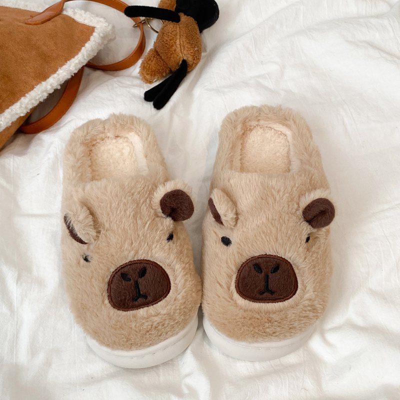 居家拖鞋女秋冬季新款室内保暖防滑软底毛绒棉拖鞋包头拖卧室拖鞋 - 图2