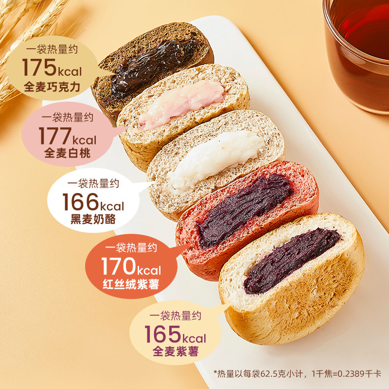 全麦面包低脂早餐健身代餐健康欧包 铁胃小当家西式糕点