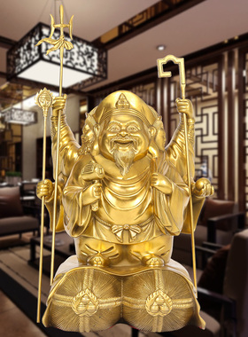 大黑天客厅财神吉祥居李居明铜