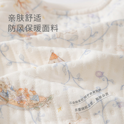 新生婴儿连体衣秋季纯棉0到3个月宝宝衣服秋冬保暖哈衣初生59码男 - 图0