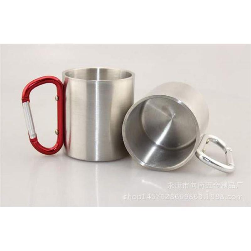 Stainless steel mug with lock climbing cup camping portable - 图0