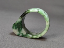 Unique Mountain Jade Old Pulp Green Day Blue Material With Its Own Ring Surface Ring Texture Beautiful color Color Poly
