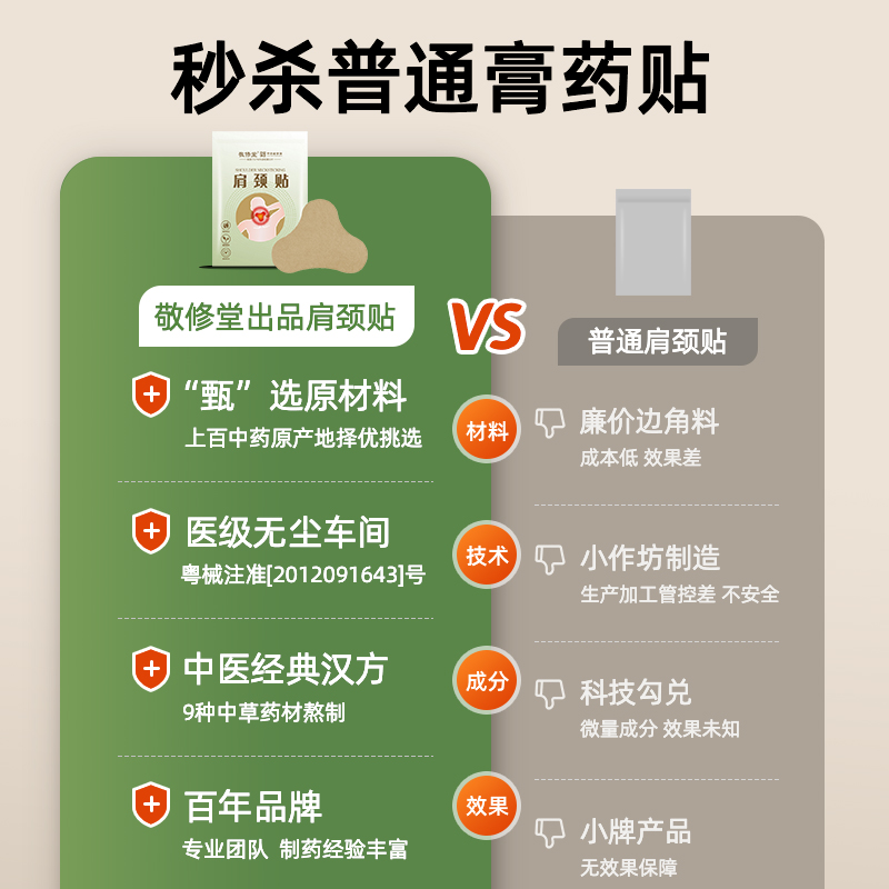 敬修堂艾草肩颈贴超活力颈椎病脖子肩周劳损热灸缓解疼痛艾叶贴膏