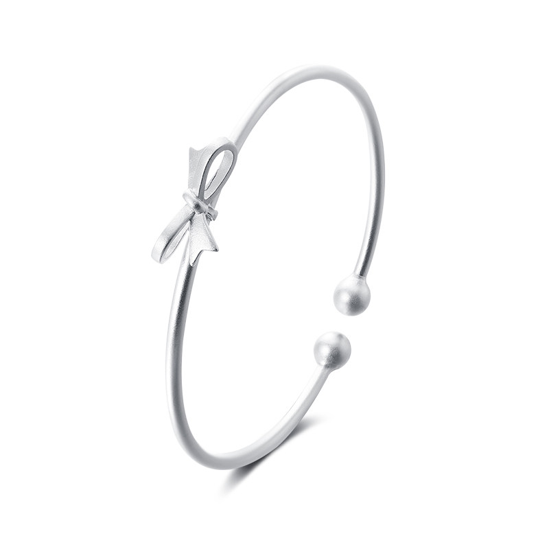 clect蝴蝶结999女实心纯银手镯 clect手镯