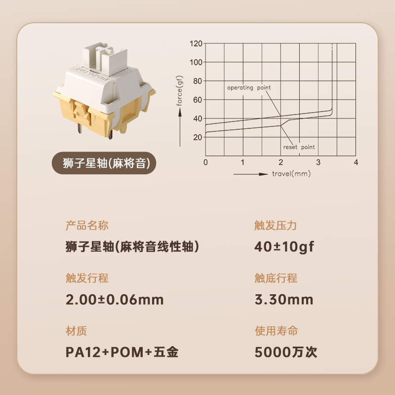 阿斯盾厂润线性段落HiFi声优轴石子麻将音静音客制化热插拔轴体
