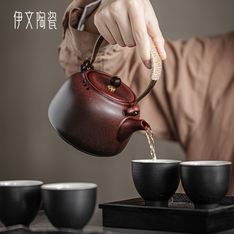 围炉观火煮茶炉家用煮茶壶酒精炉烤火炉套装器具户外烧水壶煮茶器 - 图2