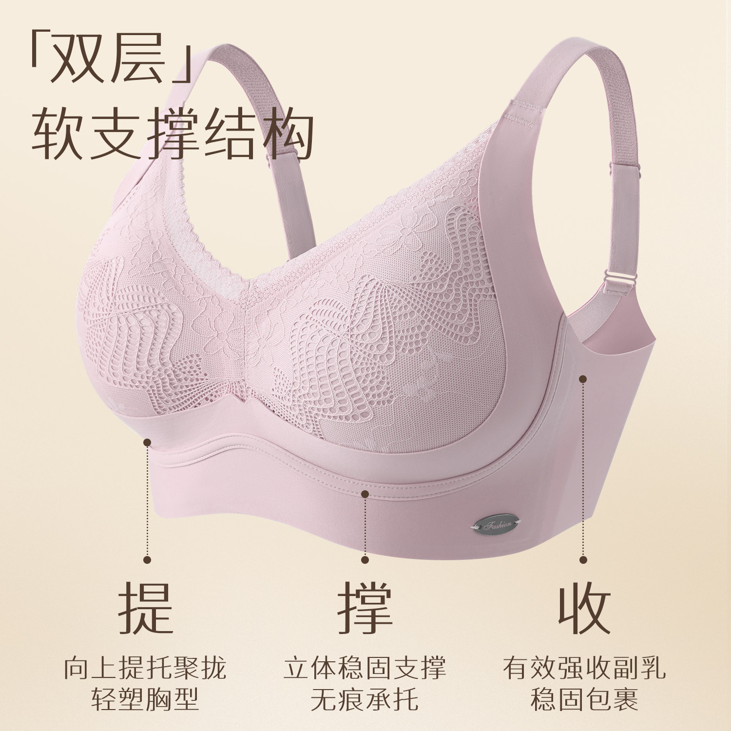 妈妈内衣文胸中年妇女背心无钢圈聚拢薄款透气胸罩收副乳固定胸垫,淘宝优惠券,粉丝福利购,淘宝优惠卷