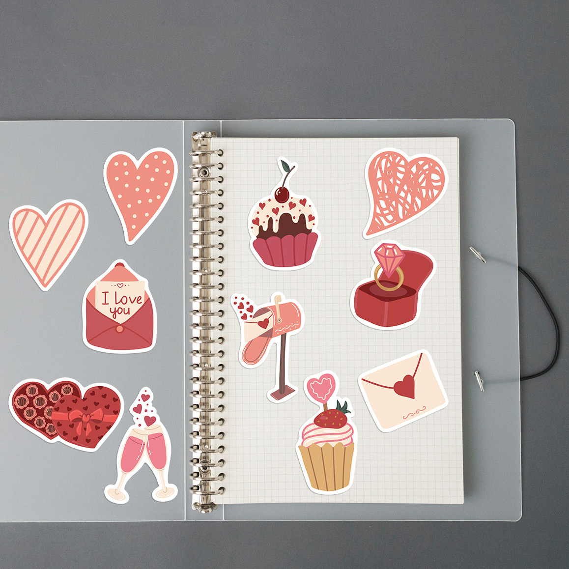 58张情人节礼物封口贴纸浪漫手机壳diy笔记本电脑水杯防水装饰贴画