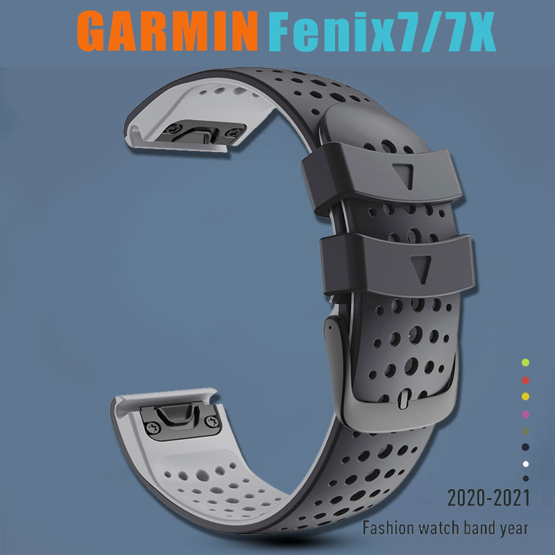 Garmin佳明fenix6/6x7x/6pro表带佳明955表带5X飞耐时3HR表带Forerunner935/945快拆版运动硅胶表带替换本能