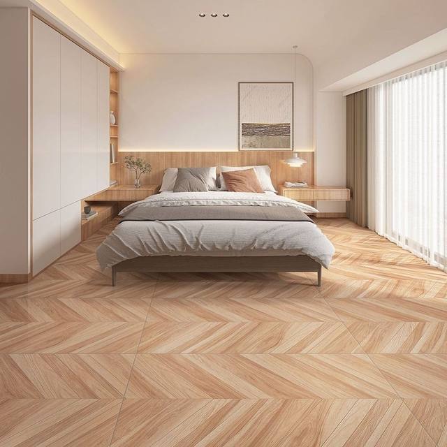 Fishbone wood grain floor tiles 600x1200