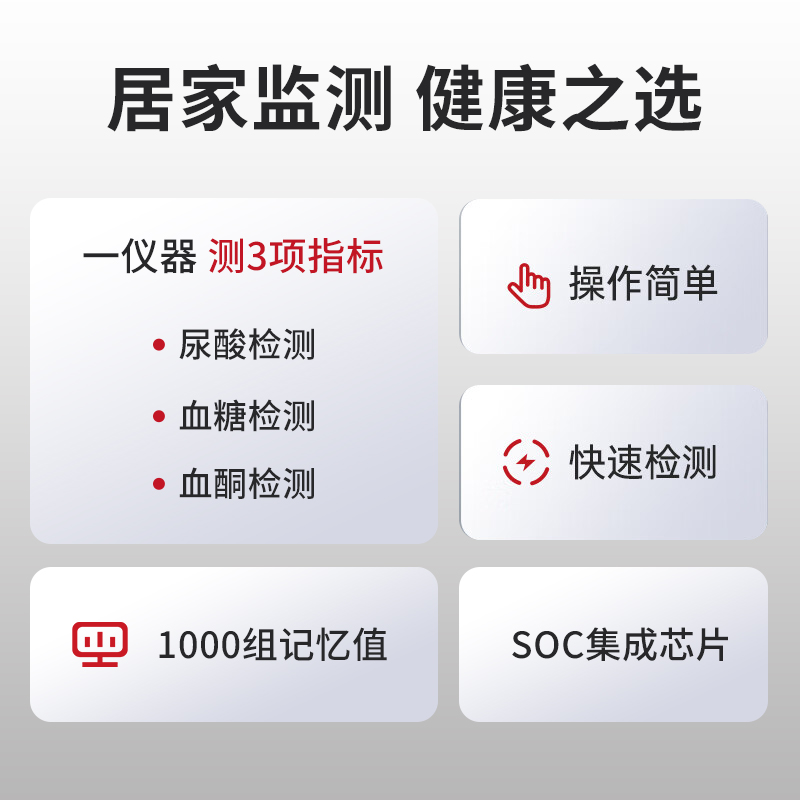 VivaChek微策血酮血糖尿酸检测仪家用三合一生酮测试纸医用血糖仪 - 图2