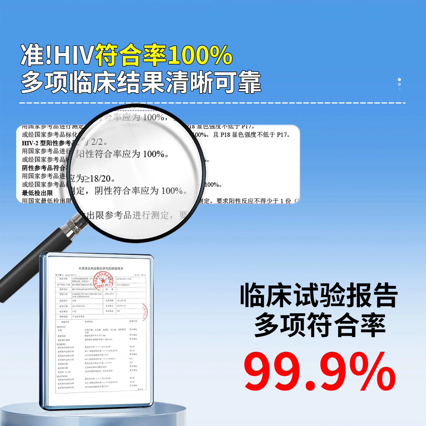 hiv检测试纸艾滋病梅毒四合一传染病四项自测检测纸梅毒hpv试剂盒