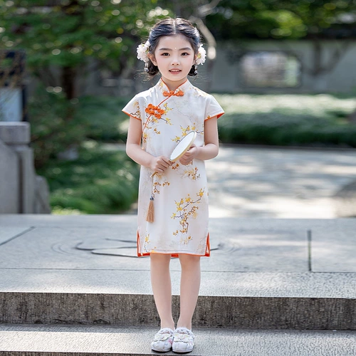 Летнее ципао, детское платье, ханьфу, китайский стиль