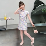 Летняя тонкая юбка, детское платье большого размера, наряд маленькой принцессы, в цветочек