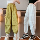 Штаны, шелковая детская тонкая летняя одежда, подходит для подростков