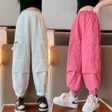 Штаны, шелковая детская тонкая летняя одежда, подходит для подростков