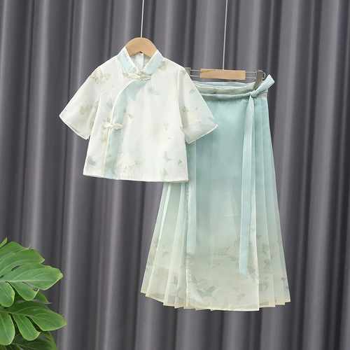 Летняя тонкая юбка, детское ханьфу, ципао, подходит для подростков