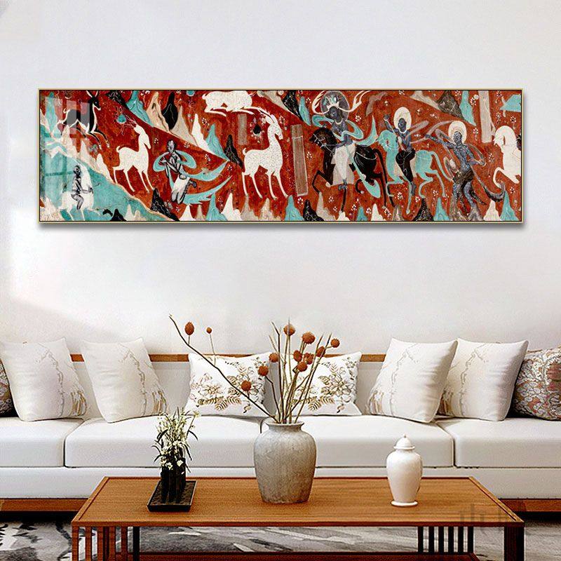 九色鹿装饰画新中式好寓意茶室书房敦煌壁画轻奢沙发背景墙挂画,淘宝优惠券,粉丝福利购,淘宝优惠卷