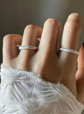 嘉兴银家925纯银BlingBling敲闪戒指星空银河闪耀璀璨开口指环女