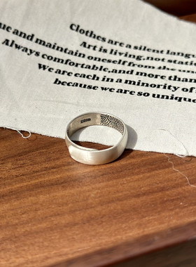 嘉兴银家足银999复古吉象如意对象磨砂质感叠口戒指国风百搭指环