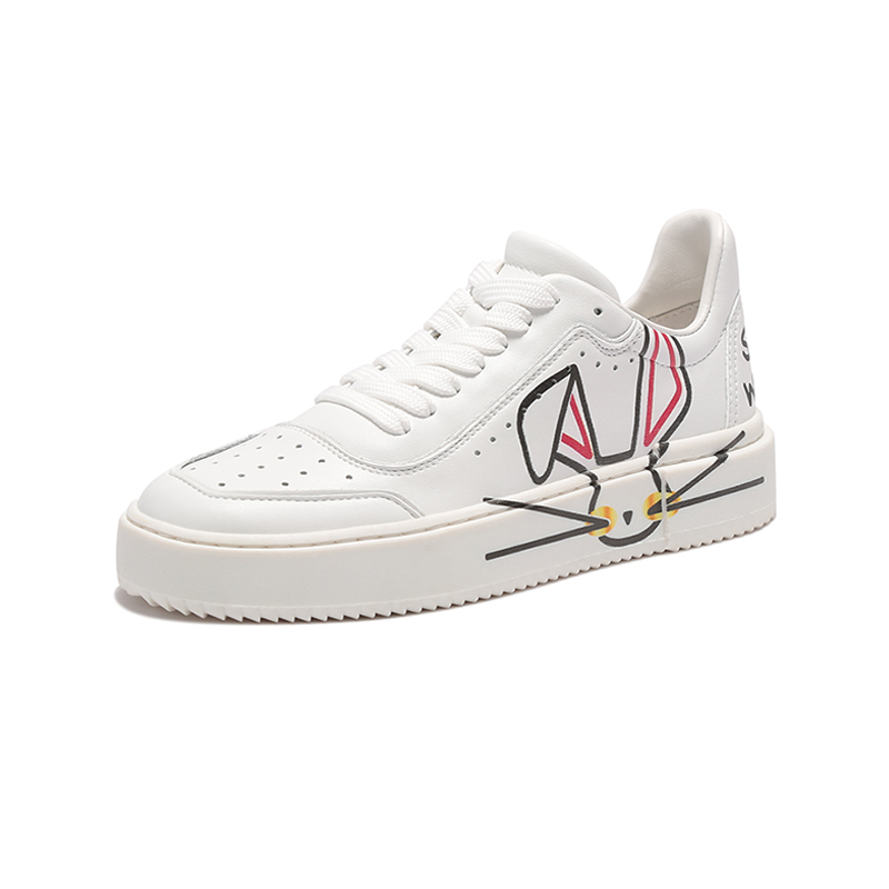 斯图·韦茨曼SW女士系带休闲运动鞋小白鞋 LUNAR RABBIT SNEAKER-图1