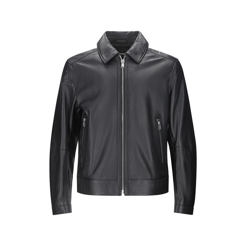 Hugo Boss 男士black系列皮衣皮夹克上衣外套 50543214,淘宝优惠券,粉丝福利购,淘宝优惠卷