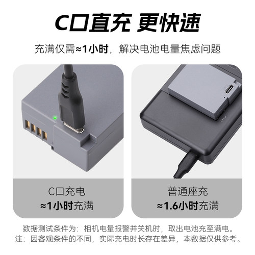 沣标DMW-BLC12松下Type-C直充相机电池GX8 G95 G85 G7 G6 G5 GH2 FZ2500 200 G95D通用BP-51徕卡Q DC12适马FP - 图1