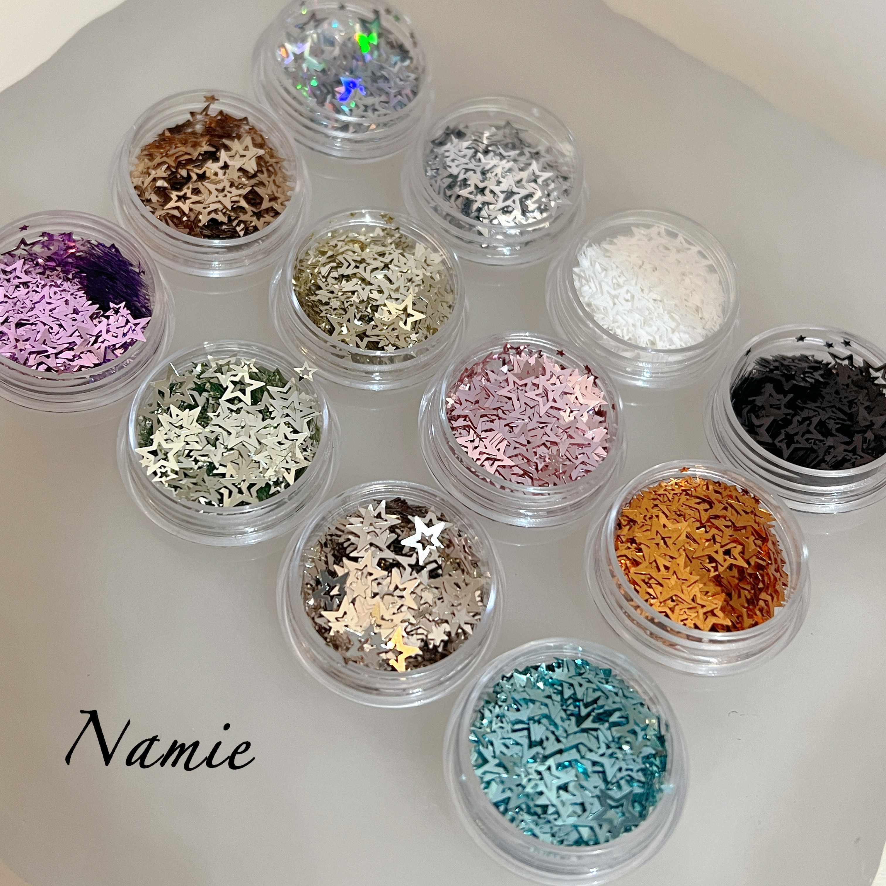 Namie圣诞氛围感超薄 彩色镂空五角星美甲亮片美甲饰品指甲装饰,淘宝优惠券,粉丝福利购,淘宝优惠卷