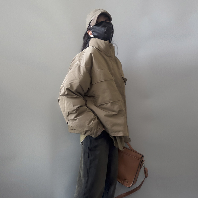 逆壳NZ 简约短款棉服工装风小个子ins面包服男女高级休闲冬款外套,淘宝优惠券,粉丝福利购,淘宝优惠卷