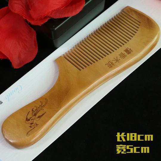 Sandalwood comb for women's long hair, ancient style straight hair comb, dense toothed anti-static massage comb, men's massage head comb for home use