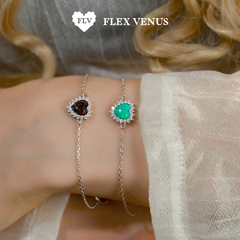 明星同款 FLV心动手链 小众设计高级感轻奢时尚百搭欧泊石饰品