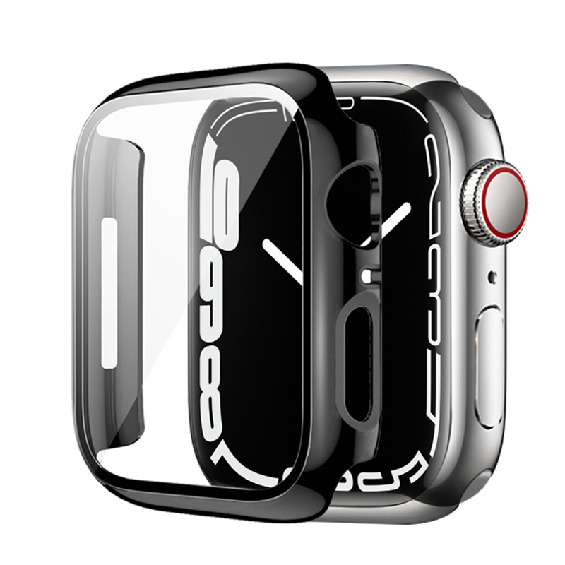 适用苹果手表iwatch7/8保护套硅胶apple watch6全包se膜s6手表带4/5代保护壳40/41/45膜一体s7防水薄表壳透明-图2
