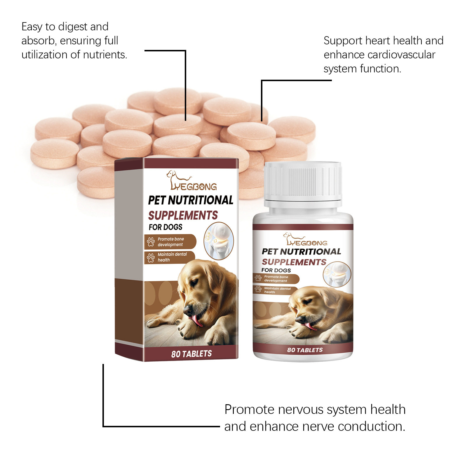 YEGBONG犬用乳钙片 宠物补充维生素口腔护理饮食健康营养钙片,淘宝优惠券,粉丝福利购,淘宝优惠卷