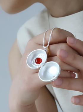 可开合野百合浮雕长款毛衣链