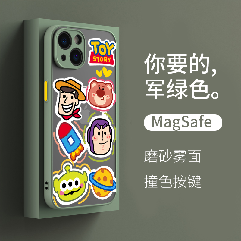 【玩具总动员迪士尼】磁吸magsafe手机壳可爱大头贴适用iphone13promax肤感11pro全包14PLUS苹果13卡通12大头-图0