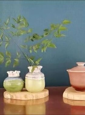 香樟圆木片天然年轮片香樟木片摆件道具diy幼儿园画杯垫带皮装饰