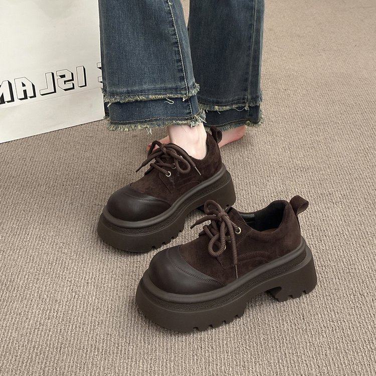 2026春季新款深口单鞋单鞋PU橡胶2026年春季松糕底圆头系带中跟,淘宝优惠券,粉丝福利购,淘宝优惠卷